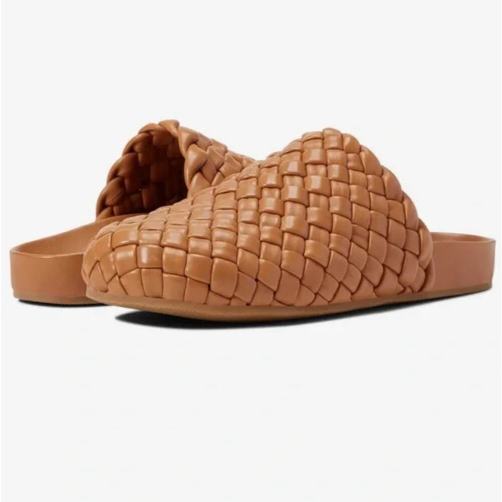 Loeffler Randall Levi Woven Leather Mule Clogs Comfort Summer Boho Dark Sand 5